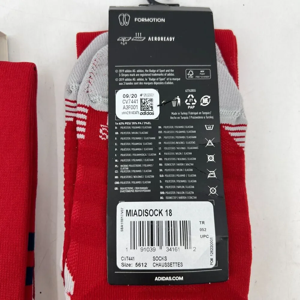 Lot 2- Adidas Socks Mens 1X Red Miadisock Aeroready ASU Sun Devils Team Colors